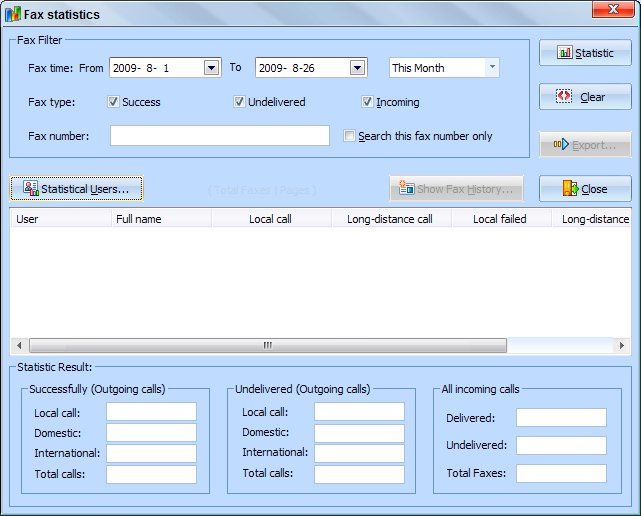 screenshot of Joy Fax Server